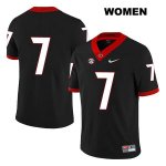 Women's Georgia Bulldogs NCAA #7 Tyrique Stevenson Nike Stitched Black Legend Authentic No Name College Football Jersey ONY4554WT